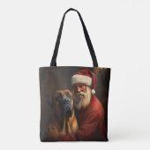 Rhodesian Ridgeback Kerstman Feestelijke Kerstmis Tote Bag (Achterkant)