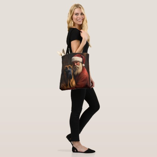 Rhodesian Ridgeback Kerstman Feestelijke Kerstmis Tote Bag (Op model)