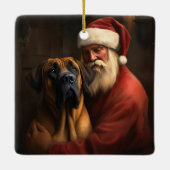 Rhodesian Ridgeback Kerstman Festive Kerstmis Keramisch Ornament (Achterkant)