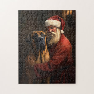Rhodesian Ridgeback Kerstman Festive Kerstmis Legpuzzel