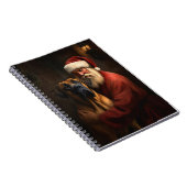 Rhodesian Ridgeback Kerstman Festive Kerstmis Notitieboek (Rechterzijde)