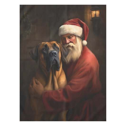 Rhodesian Ridgeback Kerstman Festive Kerstmis Tafelkleed (Voorkant)