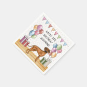 Rhodesian Ridgeback Kleurrijke Pastel Gelukkige Ve Servet (Hoek)