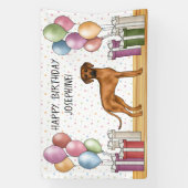 Rhodesian Ridgeback Kleurrijke Pastel Gelukkige Ve Spandoek (Verticaal)