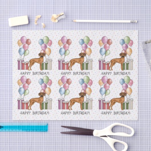 Rhodesian Ridgeback Kleurrijke Pastel Gelukkige Ve Tissuepapier (Craft)