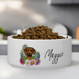 Rhodesian Ridgeback Kleurrijke Wilde Bloemen En Na Voerbakje