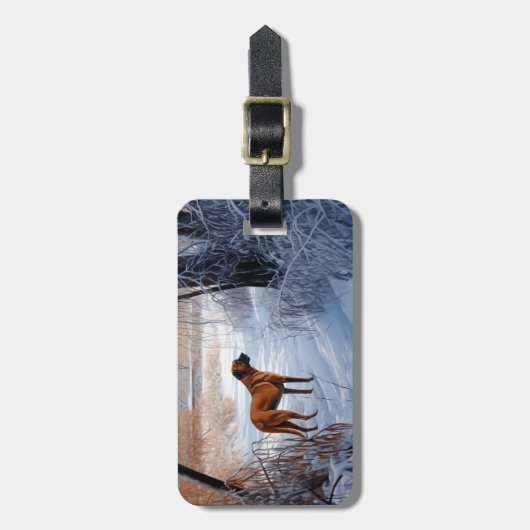 Rhodesian Ridgeback laat het sneeuwen Kerstmis Bagagelabel (Voorkant verticaal)