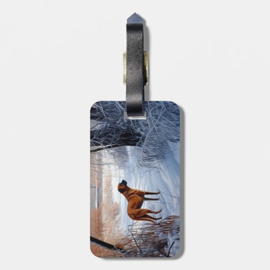 Rhodesian Ridgeback laat het sneeuwen Kerstmis Bagagelabel (Achterkant verticaal)