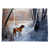 Rhodesian Ridgeback laat het sneeuwen Kerstmis Groot Cadeauzakje (Voorkant)