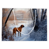 Rhodesian Ridgeback laat het sneeuwen Kerstmis Groot Cadeauzakje (Achterkant)