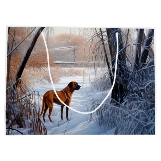 Rhodesian Ridgeback laat het sneeuwen Kerstmis Groot Cadeauzakje (Achterkant)