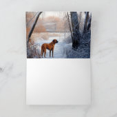 Rhodesian Ridgeback laat het sneeuwen Kerstmis Kaart (Binnen)