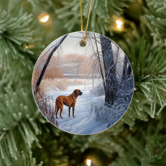 Rhodesian Ridgeback laat het sneeuwen Kerstmis Keramisch Ornament (Boom)