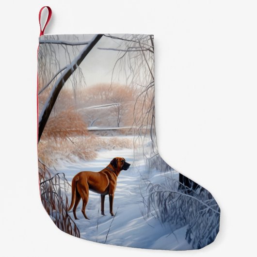 Rhodesian Ridgeback laat het sneeuwen Kerstmis Kleine Kerstsok (Voorkant)