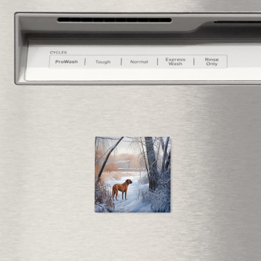 Rhodesian Ridgeback laat het sneeuwen Kerstmis Magneet (Insitu (Vaatwasser))