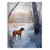 Rhodesian Ridgeback laat het sneeuwen Kerstmis Notitieboek (Voorkant)