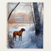 Rhodesian Ridgeback laat het sneeuwen Kerstmis Planner (Voorkant)