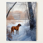 Rhodesian Ridgeback laat het sneeuwen Kerstmis Planner (Achterkant)