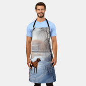 Rhodesian Ridgeback laat het sneeuwen Kerstmis Schort (Gedragen)