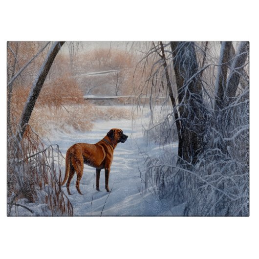 Rhodesian Ridgeback laat het sneeuwen Kerstmis Snijplank (Voorkant)