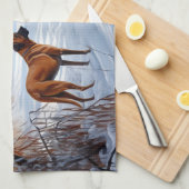 Rhodesian Ridgeback laat het sneeuwen Kerstmis Theedoek (Quarter Fold)