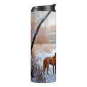 Rhodesian Ridgeback laat het sneeuwen Kerstmis Thermosbeker (Gedraaid links)