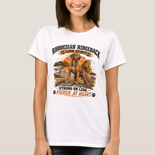 Rhodesian Ridgeback Leeuw Geest T-shirt (Voorkant)