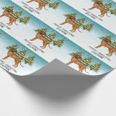 Rhodesian Ridgeback Leeuw Hond Sneeuw Winterse Bos Cadeaupapier (Hoek)