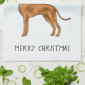 Rhodesian Ridgeback Leeuw Hond Sneeuw Winterse Bos Theedoek (Gevouwen)