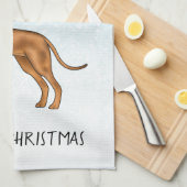 Rhodesian Ridgeback Leeuw Hond Sneeuw Winterse Bos Theedoek (Quarter Fold)
