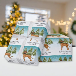 Rhodesian Ridgeback Leeuw Hond Sneeuwachtig Winter Cadeaupapier