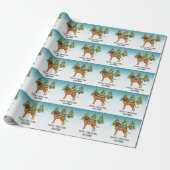 Rhodesian Ridgeback Leeuw Hond Sneeuwachtig Winter Cadeaupapier (Uitgerold)