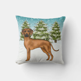 Rhodesian Ridgeback Leeuw Hond Sneeuwachtig Winter Kussen