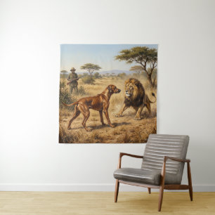 Rhodesian Ridgeback Leeuw Honden Kunst Wandkleed
