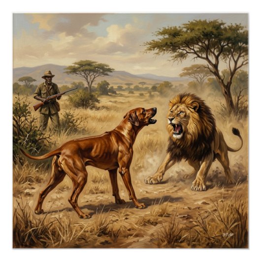 Rhodesian Ridgeback Leeuwenhond Kunst Perfect Poster (Voorkant)