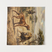 Rhodesian Ridgeback Leeuwenhond Kunst Wandkleed (Voorkant (horizontaal))