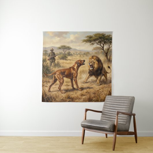 Rhodesian Ridgeback Leeuwenhond Kunst Wandkleed (In situ)