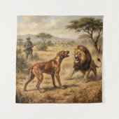 Rhodesian Ridgeback Leeuwenhond Kunst Wandkleed (Voorkant)
