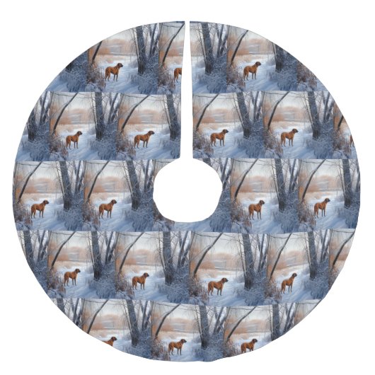 Rhodesian Ridgeback Let It Snow Kerstmis Kerstboom Rok (Voorkant)