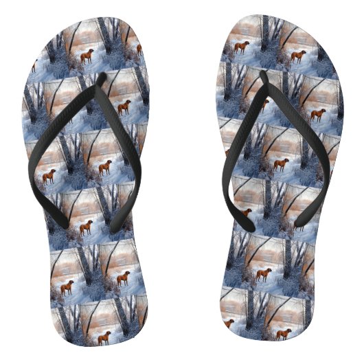 Rhodesian Ridgeback Let It Snow Kerstmis Teenslippers (Voetbed)