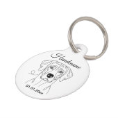 Rhodesian Ridgeback Line Art Personalized Tag Huisdierpenning (Zijkant)