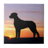 Rhodesian Ridgeback Luminescent Silhouette Tegeltje (Voorkant)