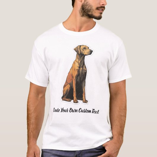 Rhodesian Ridgeback Maak Uw Eigen Aangepaste Tekst T-shirt (Voorkant)