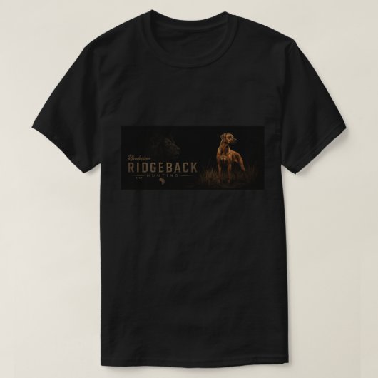 Rhodesian Ridgeback met Leeuw  T-shirt (Design voorkant)