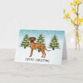 Rhodesian Ridgeback met tekst Besneeuwd Winter Wou Kaart (Gele Bloem)