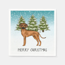 Rhodesian Ridgeback met tekst Besneeuwd Winter Wou Servet