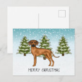 Rhodesian Ridgeback met tekst besneeuwd winterwoud Briefkaart (Voorkant / Achterkant)
