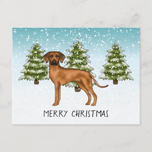 Rhodesian Ridgeback met tekst besneeuwd winterwoud Briefkaart (Voorkant)