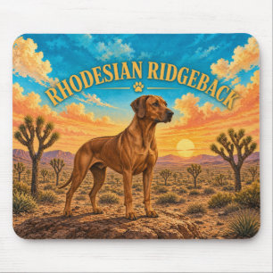 Rhodesian Ridgeback, Mojave Yucca Vintage Watercol Muismat