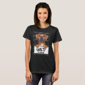 Rhodesian Ridgeback Mugshot Schuldige Hond T-shirt (Voorkant volledig)